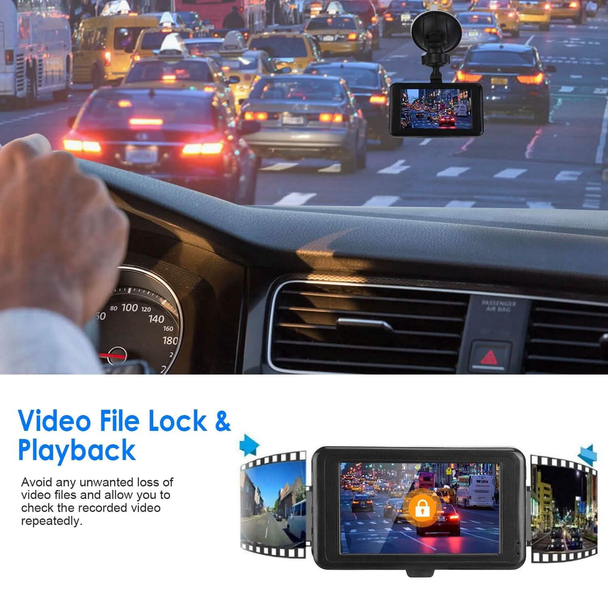 1080P Car DVR 3" Camera Dash Cam with 100° Angle Loop Recording Motion Detection - A-1 Thread Vault