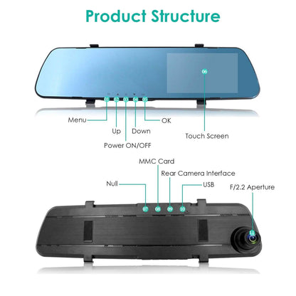 1080P Car DVR 4.3inches Dash Cam with 140° Angle Loop Recording - A-1 Thread Vault