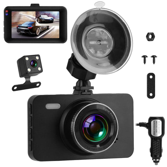 1080P Dual Dash Cam 3" Screen with Front and Rear Camera G-Sensor Motion Night Vision Loop Recording - A-1 Thread Vault