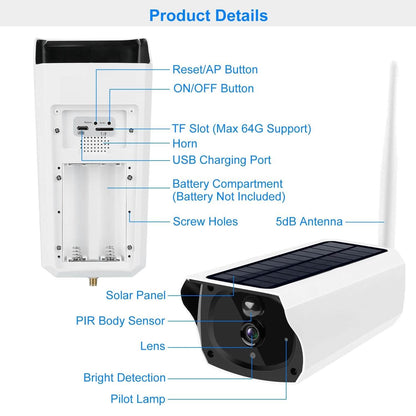 1080P Solar Powered Wifi IP Camera - A-1 Thread Vault