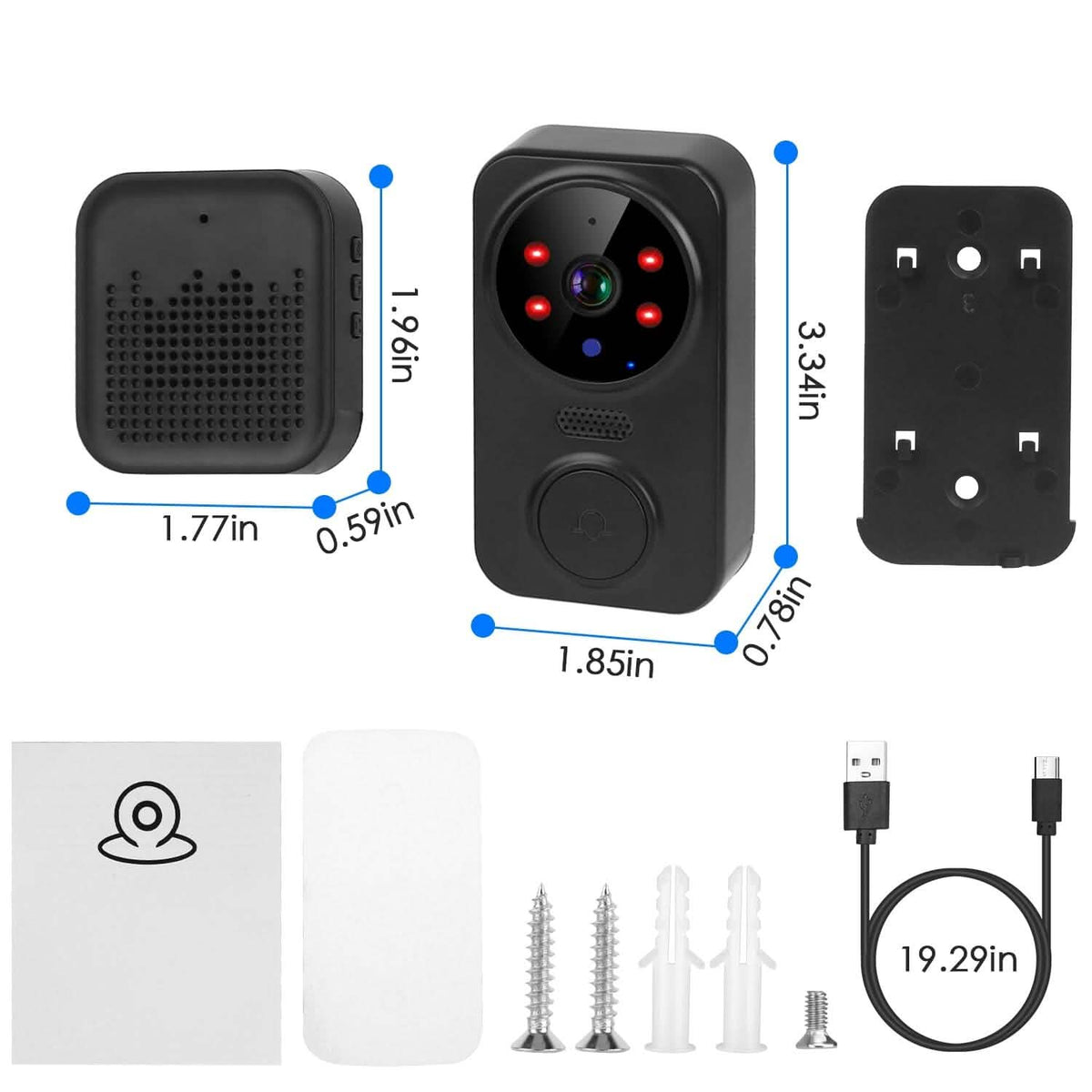 1080P WiFi Security Doorbell Camera 2-Way Audio Free Cloud Storage - A-1 Thread Vault
