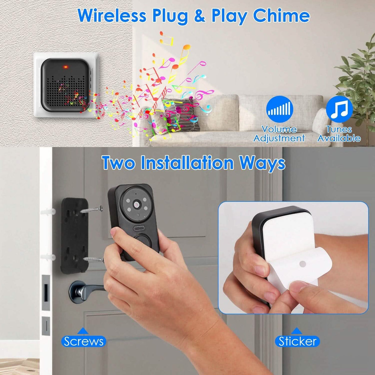1080P WiFi Security Doorbell Camera 2-Way Audio Free Cloud Storage - A-1 Thread Vault
