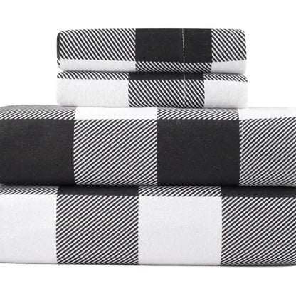 4-Piece: Kathy Ireland 100% Turkish Cotton Flannel Sheet Set - A-1 Thread Vault
