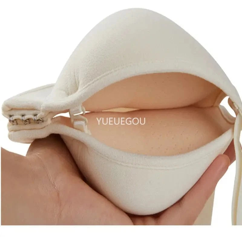 10cm Extreme Front Closure Push Up Bra - Ultra Thick Padded Lift Halter Neck for Small Chest, Deep Plunge Sexy Lingerie - A-1 Thread Vault