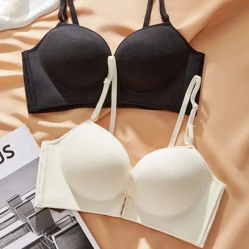 10cm Extreme Front Closure Push Up Bra - Ultra Thick Padded Lift Halter Neck for Small Chest, Deep Plunge Sexy Lingerie - A-1 Thread Vault