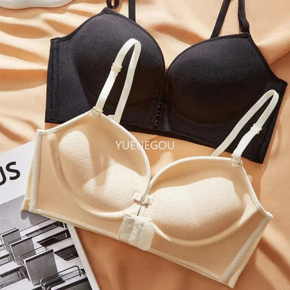10cm Extreme Front Closure Push Up Bra - Ultra Thick Padded Lift Halter Neck for Small Chest, Deep Plunge Sexy Lingerie - A-1 Thread Vault