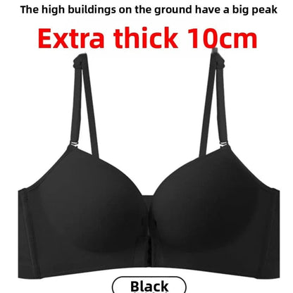 10cm Extreme Front Closure Push Up Bra - Ultra Thick Padded Lift Halter Neck for Small Chest, Deep Plunge Sexy Lingerie - A-1 Thread Vault