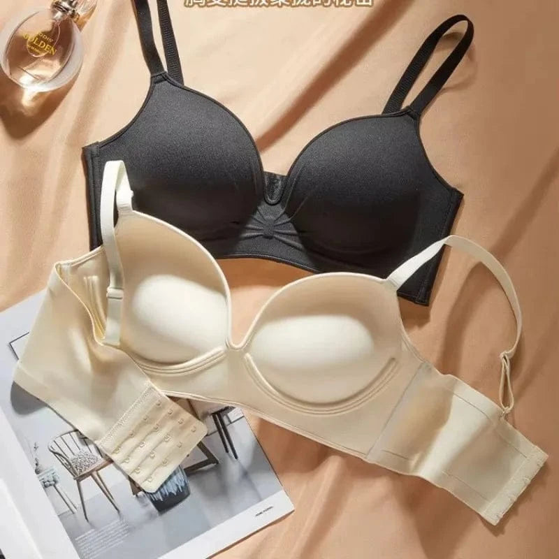 10cm Extreme Push Up Bra for AA/A Cup Lift Gather Wireless Bra, Anti-Sagging Side Smoothing Seamless T-Shirt Bra for Small Bust - A-1 Thread Vault