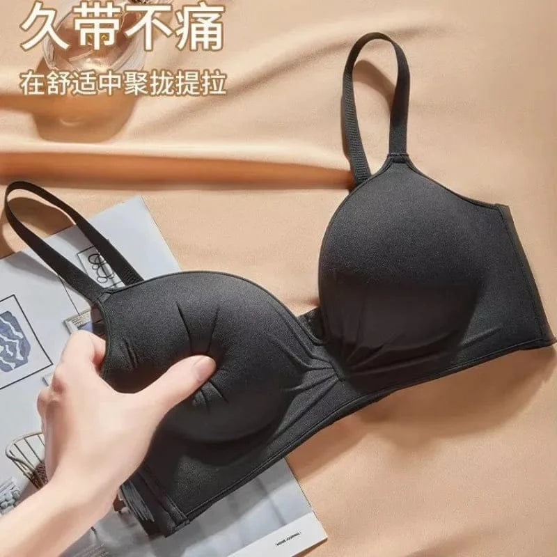 10cm Extreme Push Up Bra for AA/A Cup Lift Gather Wireless Bra, Anti-Sagging Side Smoothing Seamless T-Shirt Bra for Small Bust - A-1 Thread Vault