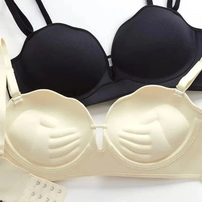 10cm Push Up Strapless Bra Extreme Lift for Small Bust Anti-Slip Silicone Grip Seamless Invisible Design Adhesive Free Plunge - A-1 Thread Vault