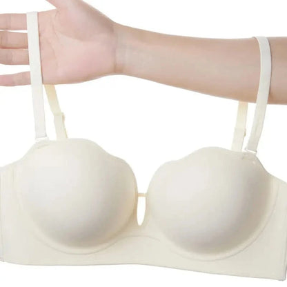 10cm Push Up Strapless Bra Extreme Lift for Small Bust Anti-Slip Silicone Grip Seamless Invisible Design Adhesive Free Plunge - A-1 Thread Vault