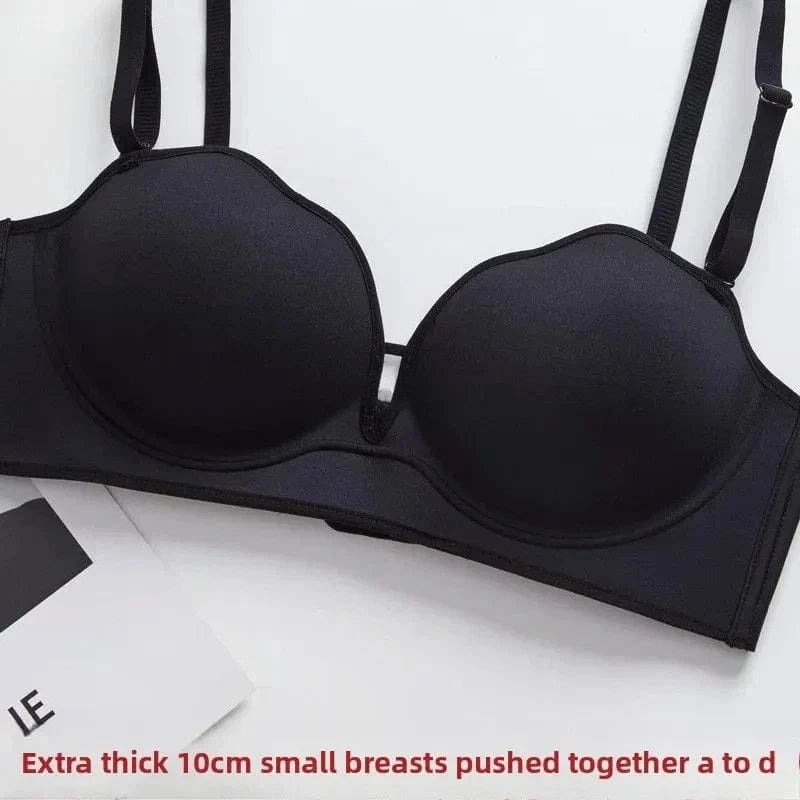 10cm Push Up Strapless Bra Extreme Lift for Small Bust Anti-Slip Silicone Grip Seamless Invisible Design Adhesive Free Plunge - A-1 Thread Vault