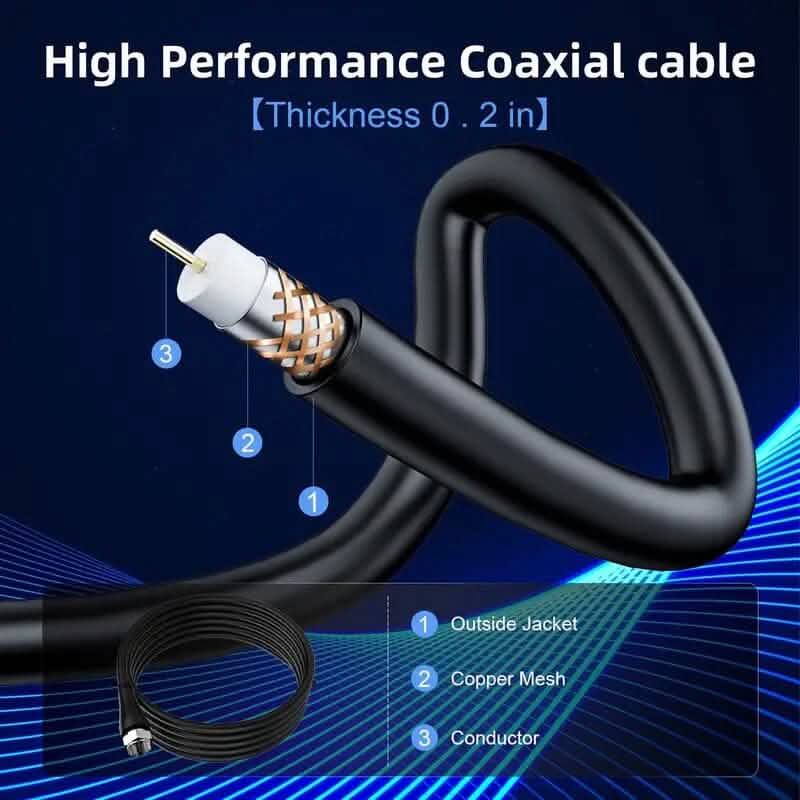 10ft Coax Cable HD Digital TV Antenna with Magnetic Base - A-1 Thread Vault