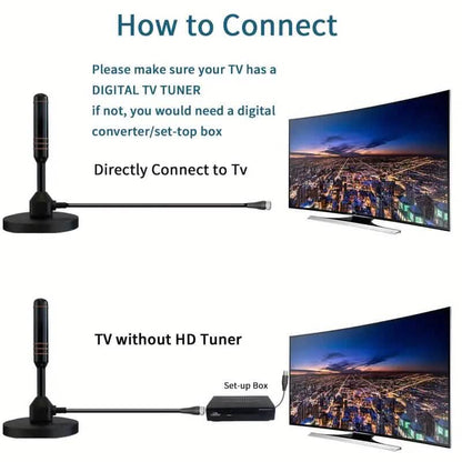 10ft Coax Cable HD Digital TV Antenna with Magnetic Base - A-1 Thread Vault