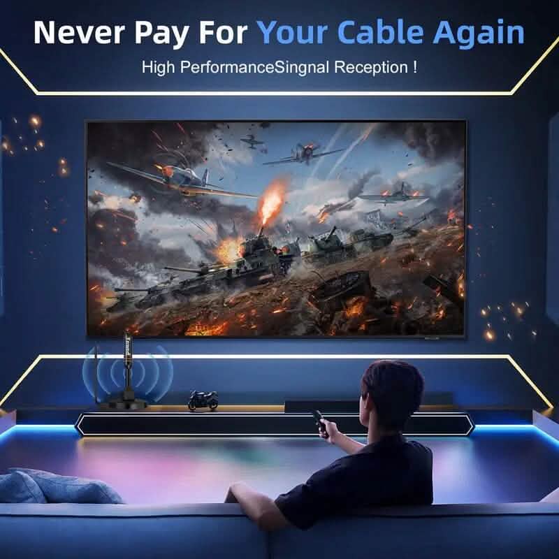 10ft Coax Cable HD Digital TV Antenna with Magnetic Base - A-1 Thread Vault