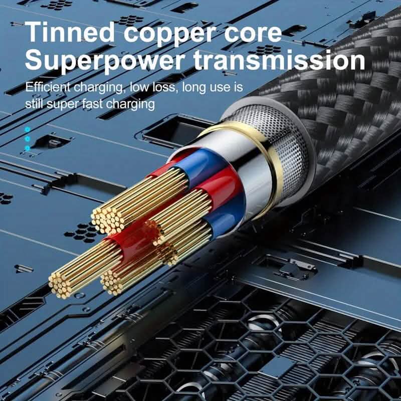 10Ft LED Fast Charging Type C Cable with High-Speed LED Indicator - A-1 Thread Vault