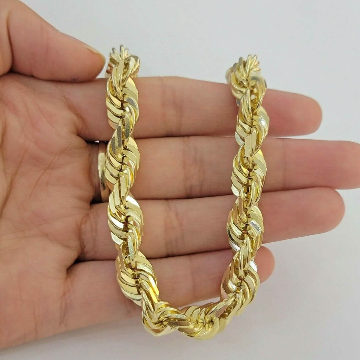 10K Solid Yellow Gold 8" 6MM Rope Bracelet - A-1 Thread Vault