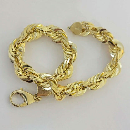10K Solid Yellow Gold 8" 6MM Rope Bracelet - A-1 Thread Vault
