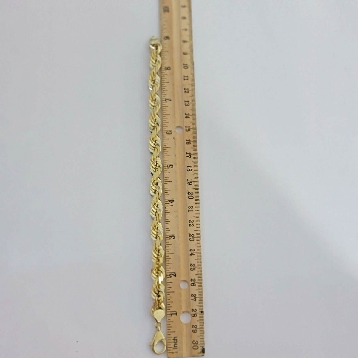 10K Solid Yellow Gold 8" 6MM Rope Bracelet - A-1 Thread Vault