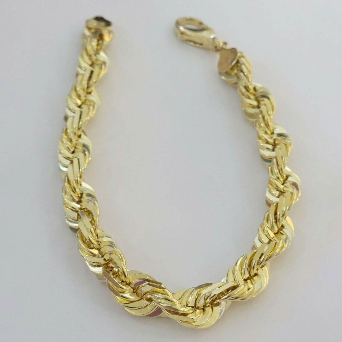 10K Solid Yellow Gold 8" 6MM Rope Bracelet - A-1 Thread Vault