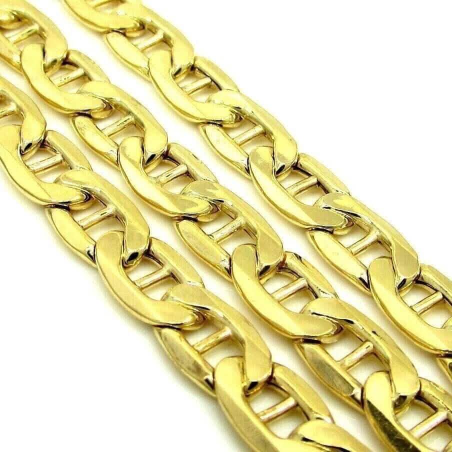 10K Solid Yellow Gold Mariner Anchor Link Chain Necklace - A-1 Thread Vault