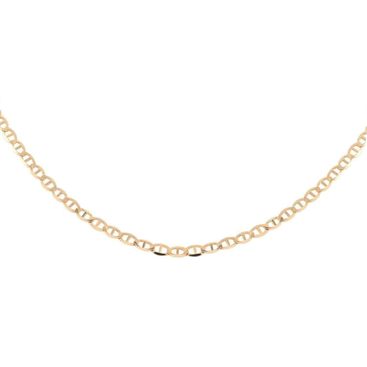 10K Solid Yellow Gold Mariner Anchor Link Chain Necklace - A-1 Thread Vault