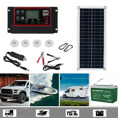 10W Solar Panel 18V Solar Cell 60A&100A Controller Solar Panels - A-1 Thread Vault