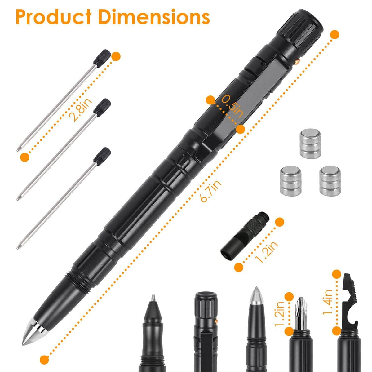 11-in-1 Tactical Pen Gear Set - A-1 Thread Vault