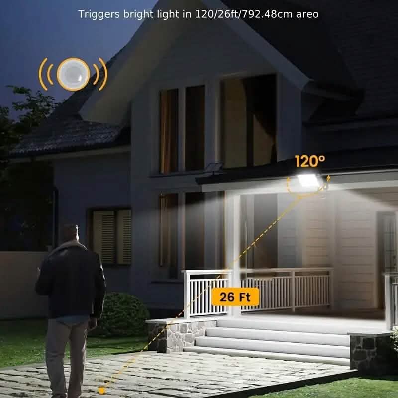 113 LED Cool White Floodlights Solar Motion Sensor Lights - A-1 Thread Vault