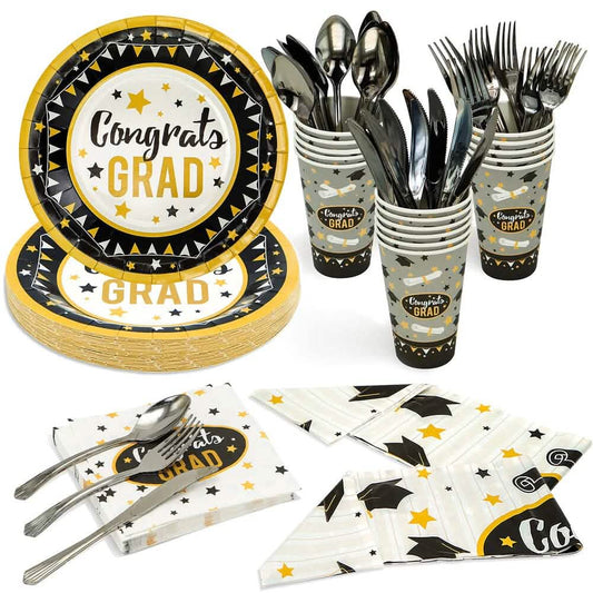 114-Piece Set: Table Cover Cup Plate Napkin Silverware - A-1 Thread Vault