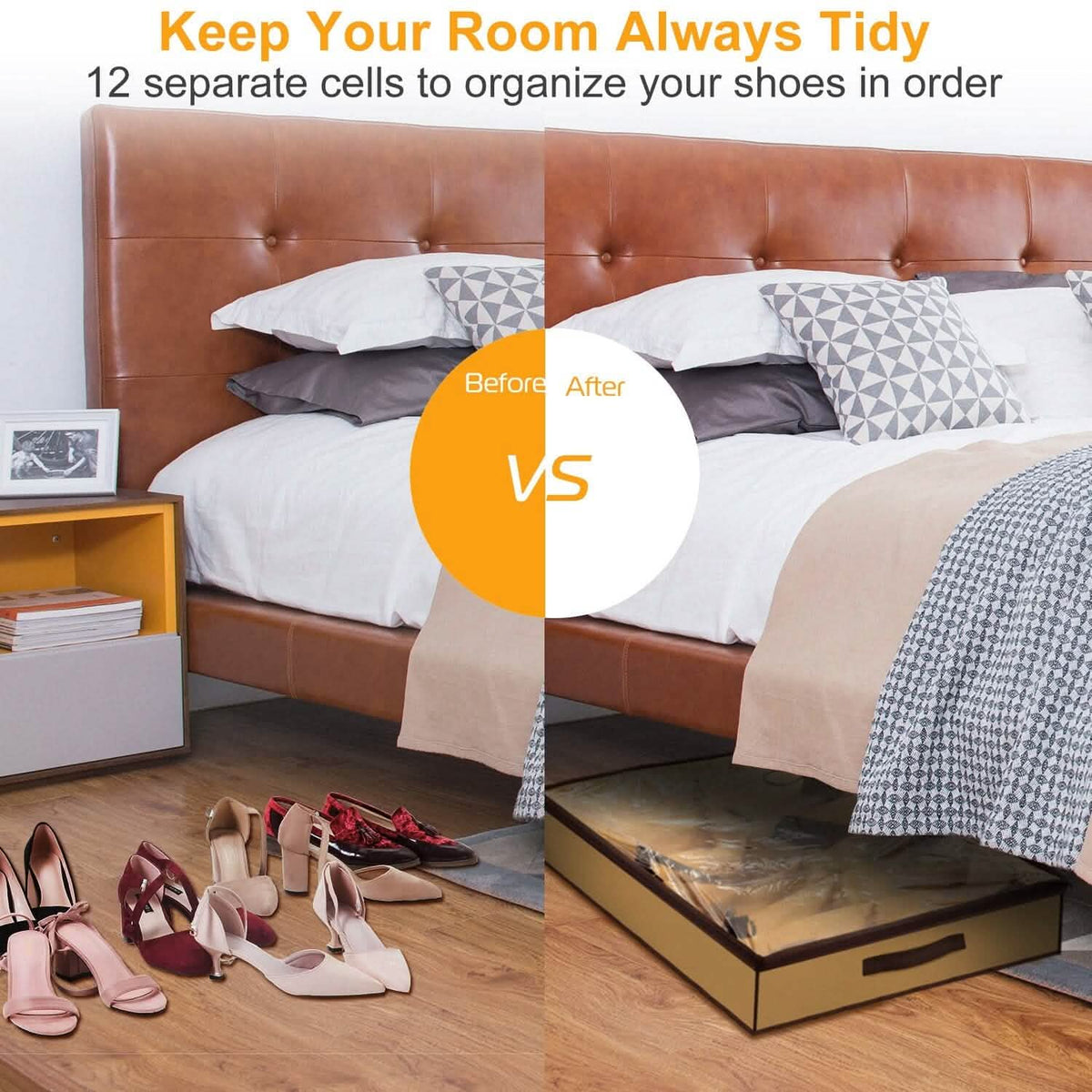 12 Cells Under the Bed Shoes Organizer - A-1 Thread Vault
