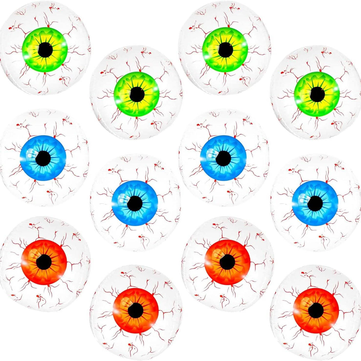 12-Pack: 22 Inch Halloween Eyeball Balloons - A-1 Thread Vault