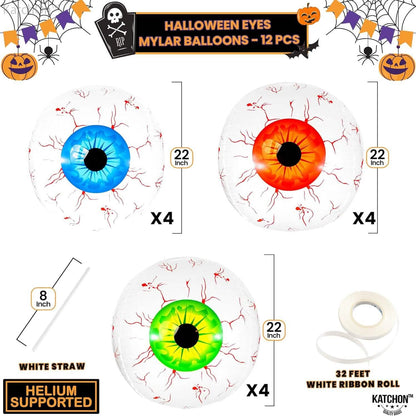 12-Pack: 22 Inch Halloween Eyeball Balloons - A-1 Thread Vault