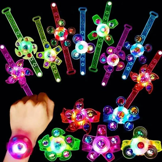 12-Pack: LED Cartoon Spinning Fidget Wristband - A-1 Thread Vault