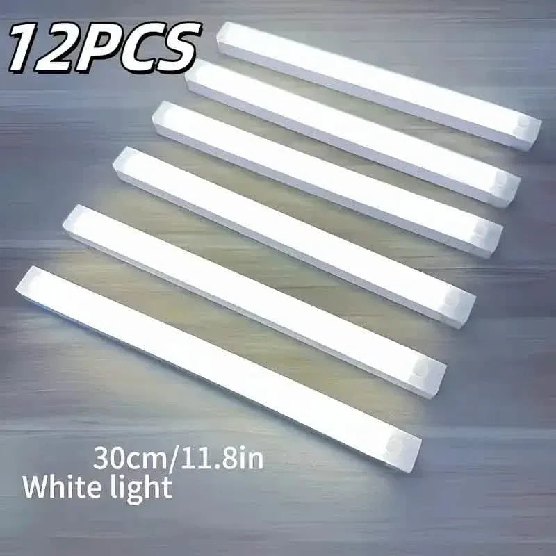 12-Pack: White LED Motion Sensor Cabinet Lights – Magnetic, USB Rechargeable, Detachable for Indoor Use - A-1 Thread Vault