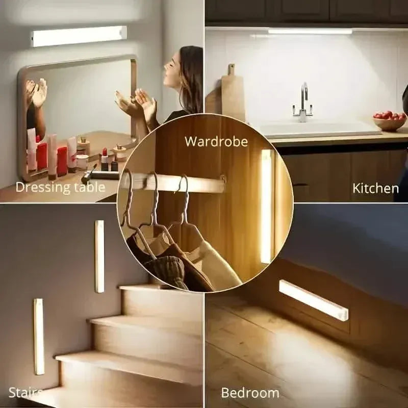 12-Pack: White LED Motion Sensor Cabinet Lights – Magnetic, USB Rechargeable, Detachable for Indoor Use - A-1 Thread Vault