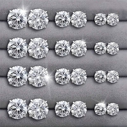 12-Pairs: Crystal Zircon Earrings Set - A-1 Thread Vault