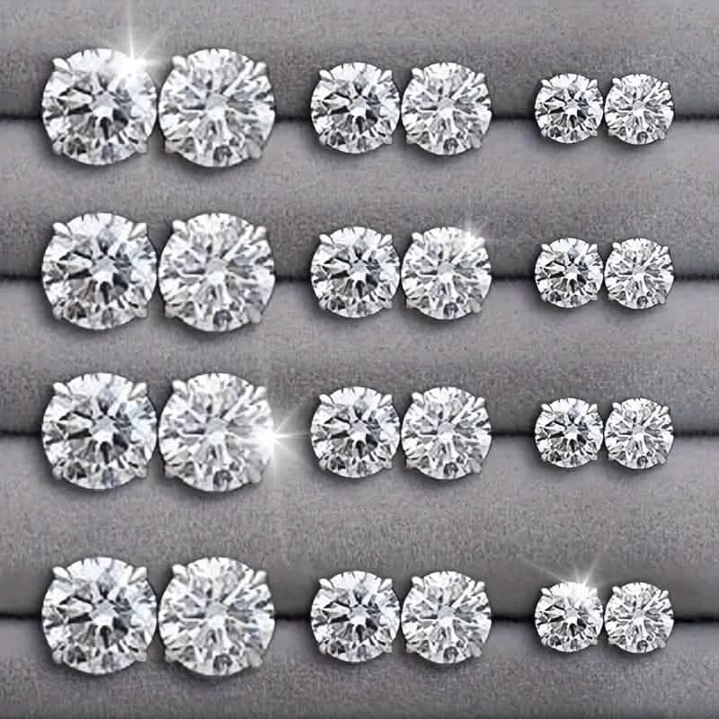 12-Pairs: Fashion Stainless Steel Stud Earrings - A-1 Thread Vault