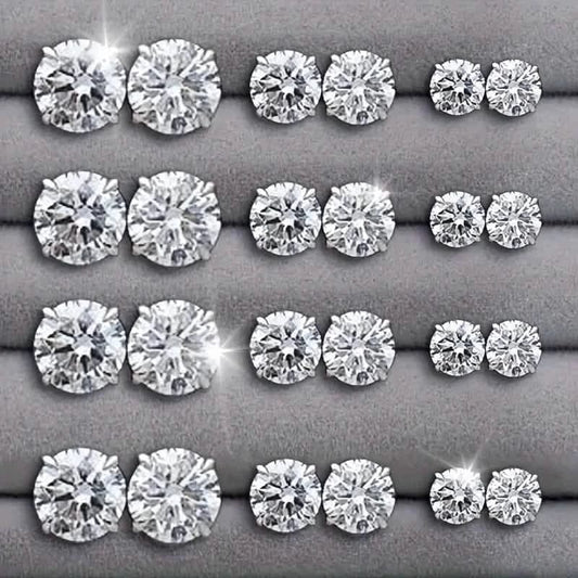 12-Pairs: Fashion Stainless Steel Stud Earrings - A-1 Thread Vault