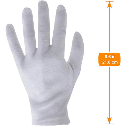 12-Pairs: White Cotton Gloves - A-1 Thread Vault