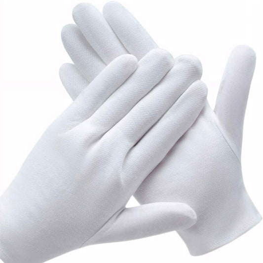 12-Pairs: White Cotton Gloves - A-1 Thread Vault