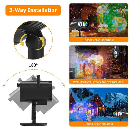 12 Patterns LED Projector Lights IP65 Waterproof Ocean Wave Projector Lamp with Remote Control Timer - A-1 Thread Vault