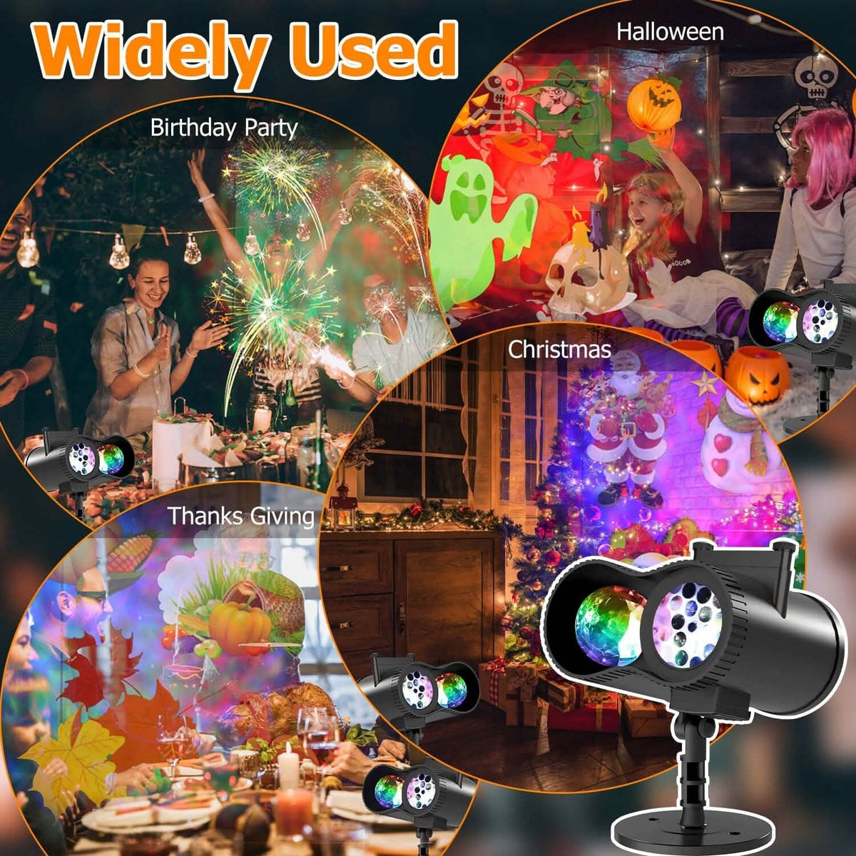 12 Patterns LED Projector Lights IP65 Waterproof Ocean Wave Projector Lamp with Remote Control Timer - A-1 Thread Vault