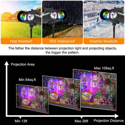 12 Patterns LED Projector Lights IP65 Waterproof Ocean Wave Projector Lamp with Remote Control Timer - A-1 Thread Vault