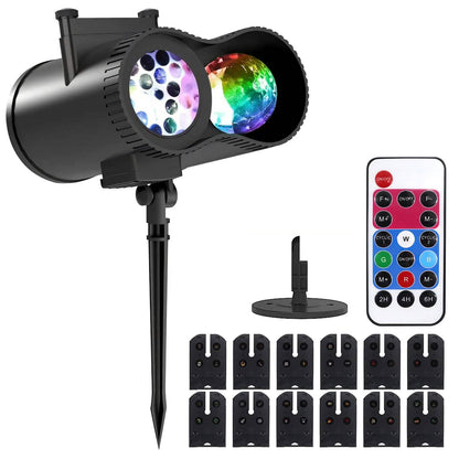 12 Patterns LED Projector Lights IP65 Waterproof Ocean Wave Projector Lamp with Remote Control Timer - A-1 Thread Vault