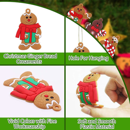 12-Piece: Gingerbread Man Ornaments - A-1 Thread Vault