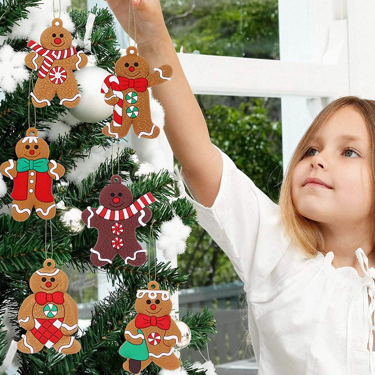12-Piece: Gingerbread Man Ornaments - A-1 Thread Vault