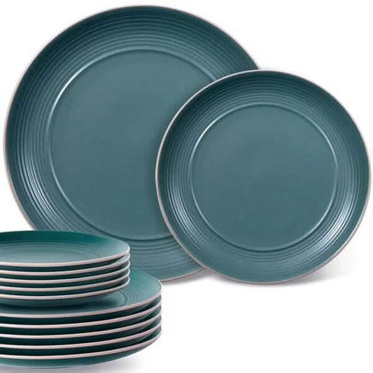12-Piece: HITECLIFE Microwave and Dishwasher Safe Dinner Plates Set - A-1 Thread Vault