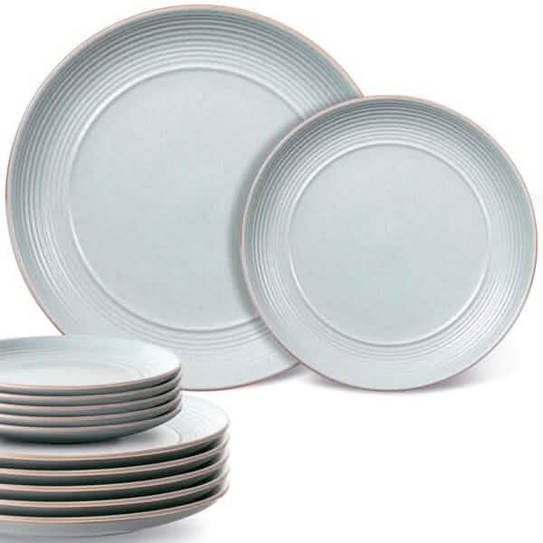 12-Piece: HITECLIFE Microwave and Dishwasher Safe Dinner Plates Set - A-1 Thread Vault