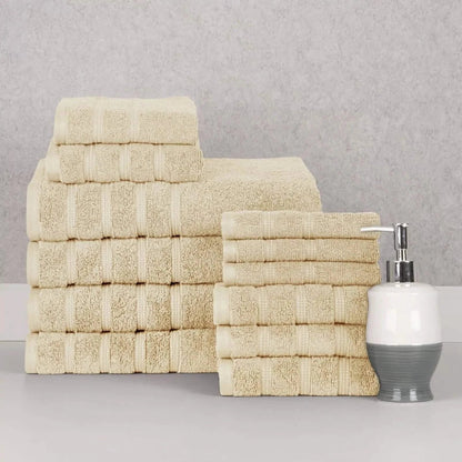12-Piece Set: Bibb Home Zero Twist Egyptian Cotton Towel Set - A-1 Thread Vault